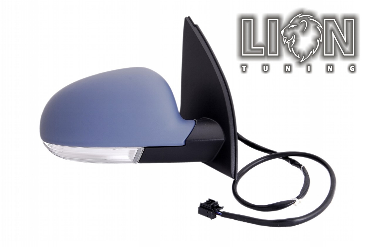 Beheizbar, Elektrisch einklappbar, mit Blinkleuchte, Elektrisch, grau, grundiert, convex, Eintragungsfrei / keine Eintragung nötig