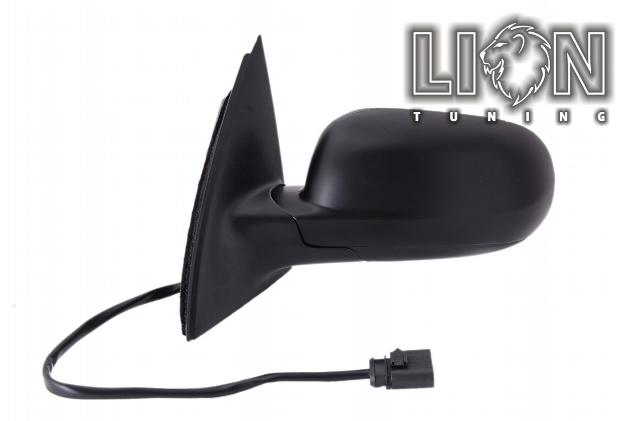 Beheizbar, Elektrisch, grau, großes Spiegelgehäuse, grundiert, asphärisch, Eintragungsfrei / keine Eintragung nötig