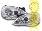 Halogen, chrom, weiß LED, Abblendlicht H1 / Fernlicht H1, Blinkerbirnen BAU15S, elekt verstellbar - Motor wird vom Original übern - nur für Valeo, Eintragungsfrei / mit E-Prüfzeichen