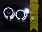 Halogen, chrom, weiß LED, Abblendlicht H1 / Fernlicht H1, Blinkerbirnen BAU15S, elekt verstellbar - Motor wird vom Original übern - nur für Valeo, Eintragungsfrei / mit E-Prüfzeichen