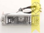 Halogen, chrom, Golf 2 / Jetta 2 nur passend für CL Stoßstange (kleine Stoßstange, mit Standlichtfunktion, Blinkerbirnen BAU15S, Eintragungsfrei / mit E-Prüfzeichen