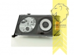 Halogen, schwarz, Abblendlicht H1 / Fernlicht H1 / Nebelscheinwerfer H3, Blinkerbirnen BAU15S, manuell verstellbar, Eintragungsfrei / mit E-Prüfzeichen