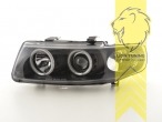Halogen, schwarz, weiß LED, Abblendlicht H1 / Fernlicht H1, Blinkerbirnen BAU15S, elektrisch verstellbar - Stellmotor wird vom Original übernommen, Eintragungsfrei / mit E-Prüfzeichen