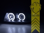 Halogen, schwarz, weiß LED, Abblendlicht H1 / Fernlicht H1, Blinkerbirnen BAU15S, elektrisch verstellbar - Stellmotor wird vom Original übernommen, Eintragungsfrei / mit E-Prüfzeichen