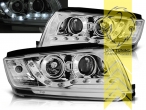 Halogen, chrom, Abblendlicht H1 / Fernlicht H1, Blinkerbirnen BAU15S, elektrisch verstellbar - Stellmotor wird vom Original übernommen, Eintragungsfrei / mit E-Prüfzeichen