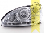 Xenon, HID, chrom, nur passend für Fahrzeuge mit Original Xenon, Abblendlicht D2S / Fernlicht H7, Blinkerbirnen BAU15S, elektrisch verstellbar - Stellmotor integriert, Eintragungsfrei / mit E-Prüfzeichen