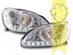 Xenon, HID, chrom, nur passend für Fahrzeuge mit Original Xenon, Abblendlicht D2S / Fernlicht H7, Blinkerbirnen BAU15S, elektrisch verstellbar - Stellmotor integriert, Eintragungsfrei / mit E-Prüfzeichen