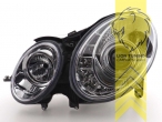 Xenon, HID, chrom, nur passend für Fahrzeuge mit Original Xenon, Abblendlicht D2S / Fernlicht H7, Blinkerbirnen BAU15S, elektrisch verstellbar - Stellmotor integriert, Eintragungsfrei / mit E-Prüfzeichen