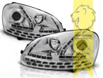mit LED Blinker, Halogen, chrom, Abblendlicht H7 / Fernlicht H1, elektrisch verstellbar - Stellmotor integriert, Eintragungsfrei / mit E-Prüfzeichen