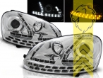mit LED Blinker, Halogen, chrom, Abblendlicht H7 / Fernlicht H1, elektrisch verstellbar - Stellmotor integriert, Eintragungsfrei / mit E-Prüfzeichen