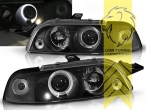 Halogen, schwarz, weiß LED, Abblendlicht H1 / Fernlicht H1, Blinkerbirnen BAU15S, manuell verstellbar, Eintragungsfrei / mit E-Prüfzeichen