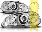 Halogen, chrom, weiß LED, passend für 2 / 3 und 4 Türer, Abblendlicht H1 / Fernlicht H1, Blinkerbirnen BAU15S, manuell verstellbar, EJ6, EJ7, EJ8, EJ9, EK1, EK2, EK3, EK4, Eintragungsfrei / mit E-Prüfzeichen