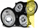 Halogen, chrom, weiß LED, Abblendlicht H1 / Fernlicht H1, Blinkerbirnen BAU15S, manuell verstellbar, Eintragungsfrei / mit E-Prüfzeichen