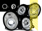 Halogen, chrom, weiß LED, Abblendlicht H1 / Fernlicht H1, Blinkerbirnen BAU15S, manuell verstellbar, Eintragungsfrei / mit E-Prüfzeichen