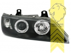 Halogen, schwarz, weiß CCFL, Abblendlicht H1 / Fernlicht H1, Blinkerbirnen BAU15S, elektrisch verstellbar - Stellmotor wird vom Original übernommen, Nicht für Fahrzeuge mit PDC vorne geeignet, Eintragungsfrei / mit E-Prüfzeichen