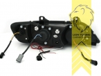 Halogen, schwarz, weiß CCFL, Abblendlicht H1 / Fernlicht H1, Blinkerbirnen BAU15S, elektrisch verstellbar - Stellmotor wird vom Original übernommen, Nicht für Fahrzeuge mit PDC vorne geeignet, Eintragungsfrei / mit E-Prüfzeichen