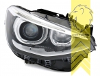 Halogen, schwarz, weiß LED, H7, Abblendlicht und Fernlicht in einer Linse H7, elektrisch verstellbar - Stellmotor integriert, Eintragungsfrei / mit E-Prüfzeichen