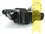 Xenon, HID, schwarz, weiß LED, Blinkerbirnen BAU15S, Abblendlicht und Fernlicht in einer Linse D1S, elektrisch verstellbar - Stellmotor integriert, Eintragungsfrei / mit E-Prüfzeichen, Eintragungsfrei / mit R87 Zulassung als Tagfahrlicht