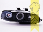 Halogen, schwarz, weiß LED, nur für 4 Türer, Modell EG8, EG9, EH9, Abblendlicht H1 / Fernlicht H1, manuell verstellbar, Eintragungsfrei / mit E-Prüfzeichen