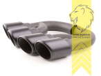 Endrohr duplex, schwarz, Rund, nur passend für V8 Modelle, Edelstahl