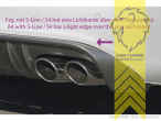 links und rechts für Doppel Endrohr, carbon Optik, nur passend für S4, ABS Kunststoff, Eintragungsfrei / mit ABE