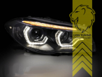 Xenon, HID, dynamischer LED Blinker, schwarz, weiß LED, nur passend für Fahrzeuge mit Original Xenon, nicht für Fahrzeuge mit AFS oder Night Vision, Abblendlicht und Fernlicht in einer Linse D1S, elektrisch verstellbar - Stellmotor integriert, Eintragungsfrei / mit E-Prüfzeichen, Eintragungsfrei / mit R87 Zulassung als Tagfahrlicht