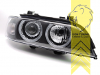 Xenon, HID, schwarz, gelb Halogen, für Fahrzeuge mit Original Xenon, Abblendlicht D2S / Fernlicht H7, Blinkerbirnen BAU15S, elektrisch verstellbar - Stellmotor integriert, Eintragungsfrei / mit E-Prüfzeichen
