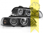 Xenon, HID, schwarz, gelb Halogen, für Fahrzeuge mit Original Xenon, Abblendlicht D2S / Fernlicht H7, Blinkerbirnen BAU15S, elektrisch verstellbar - Stellmotor integriert, Eintragungsfrei / mit E-Prüfzeichen
