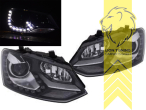 Xenon, HID, chrom, schwarz, für Fahrzeuge mit Original H7 Scheinwerfern, Abblendlicht D3S / Fernlicht H7 / Tagfahrlicht LED, elektrisch verstellbar - Stellmotor wird vom Original übernommen, Eintragungsfrei / mit E-Prüfzeichen