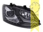 Xenon, HID, chrom, schwarz, für Fahrzeuge mit Original H7 Scheinwerfern, Abblendlicht D3S / Fernlicht H7 / Tagfahrlicht LED, elektrisch verstellbar - Stellmotor wird vom Original übernommen, Eintragungsfrei / mit E-Prüfzeichen