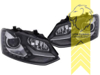 Xenon, HID, chrom, schwarz, für Fahrzeuge mit Original H7 Scheinwerfern, Abblendlicht D3S / Fernlicht H7 / Tagfahrlicht LED, elektrisch verstellbar - Stellmotor wird vom Original übernommen, Eintragungsfrei / mit E-Prüfzeichen