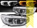 Xenon, HID, schwarz, weiß LED, nicht für Fahrzeuge mit AFS oder Night Vision, Abblendlicht D1S / Fernlicht H7, elektrisch verstellbar - Stellmotor integriert, Eintragungsfrei / mit E-Prüfzeichen