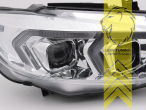 Xenon, HID, schwarz, weiß LED, nicht für Fahrzeuge mit AFS oder Night Vision, Abblendlicht D1S / Fernlicht H7, elektrisch verstellbar - Stellmotor integriert, Eintragungsfrei / mit E-Prüfzeichen