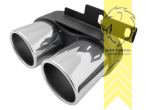 links und rechts in 4-Rohr Optik, chrom, schwarz, nur passend für S-Line Stoßstange, Nur passend für Modelle ohne Ad-Blue Tank, Eintragungsfrei / als Ersatzteil verwendbar