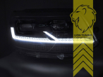 LED, mit LED Blinker, dynamischer LED Blinker, schwarz, nur passend für Fahrzeuge mit original Halogen Scheinwerfern, mit Welcome Funktion, LED Abblendlicht / LED Fernlicht, elektrisch verstellbar - Stellmotor integriert, Eintragungsfrei / mit E-Prüfzeichen, Eintragungsfrei / mit R87 Zulassung als Tagfahrlicht