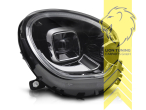 LED, dynamischer LED Blinker, schwarz, LED Abblendlicht / LED Fernlicht, elektrisch verstellbar - Stellmotor integriert, Eintragungsfrei / mit E-Prüfzeichen, Eintragungsfrei / mit R87 Zulassung als Tagfahrlicht