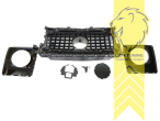 Original Mercedes Emblem wird übernommen, schwarz glänzend, ABS Kunststoff, für Fahrzeuge mit Radar (ACC), Eintragungsfrei / als Ersatzteil verwendbar