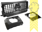 Original Mercedes Emblem wird übernommen, schwarz glänzend, ABS Kunststoff, für Fahrzeuge mit Radar (ACC), Eintragungsfrei / als Ersatzteil verwendbar