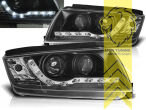 Halogen, schwarz, Abblendlicht H1 / Fernlicht H1, Blinkerbirnen BAU15S, elektrisch verstellbar - Stellmotor integriert, Eintragungsfrei / mit E-Prüfzeichen