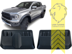 Nur passend für Ford Ranger Raptor T9 mit breiten Kotflügeln, N1WZ-16C630-AF, N1WZ-16C630-AE, schwarz glänzend, ABS Kunststoff, Eintragungsfrei / als Ersatzteil verwendbar