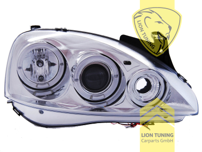 Halogen, chrom, weiß LED, Abblendlicht H1 / Fernlicht H1, Blinkerbirnen BAU15S, elekt verstellbar - Motor wird vom Original übern - nur für Valeo, Eintragungsfrei / mit E-Prüfzeichen