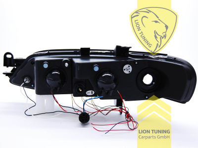 Halogen, schwarz, weiß LED, Abblendlicht H1 / Fernlicht H1, Blinkerbirnen BAU15S, elektrisch verstellbar - Stellmotor wird vom Original übernommen, Eintragungsfrei / mit E-Prüfzeichen