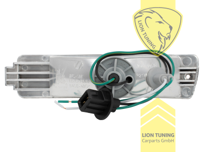 Halogen, schwarz, nur passend für GL Stoßstange (große Stoßstange), mit Standlichtfunktion, Blinkerbirnen BAU15S, Eintragungsfrei / mit E-Prüfzeichen
