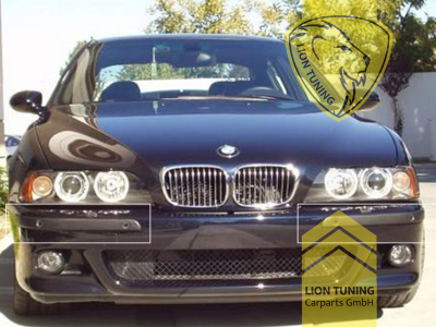 auch passend für M5 und M-Paket Stoßstangen aus dem Zubehör, passend für die Original BMW M5 und M-Paket Stoßstange, PP Kunststoff, für Fahrzeuge mit PDC, Eintragungsfrei / als Ersatzteil verwendbar