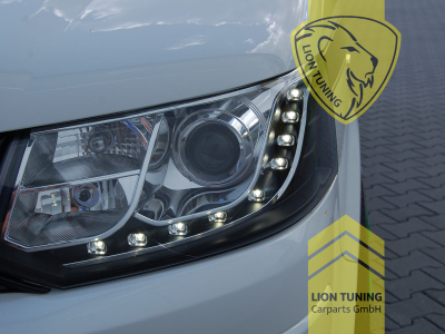 Halogen, schwarz, Abblendlicht und Fernlicht in einer Linse H7, Blinkerbirnen BAU15S, elektrisch verstellbar - Stellmotor integriert, Eintragungsfrei / mit E-Prüfzeichen, Eintragungsfrei / mit R87 Zulassung als Tagfahrlicht