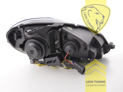 mit LED Blinker, Halogen, schwarz, Abblendlicht H7 / Fernlicht H1, Blinkerbirnen BAU15S, elektrisch verstellbar - Stellmotor integriert, Eintragungsfrei / mit E-Prüfzeichen
