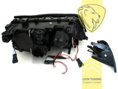 Halogen, schwarz, weiß CCFL, Abblendlicht H7 / Fernlicht H7, Blinkerbirnen BAU15S, elektrisch verstellbar - Stellmotor integriert, Nicht für Fahrzeuge mit PDC vorne geeignet, Eintragungsfrei / mit E-Prüfzeichen