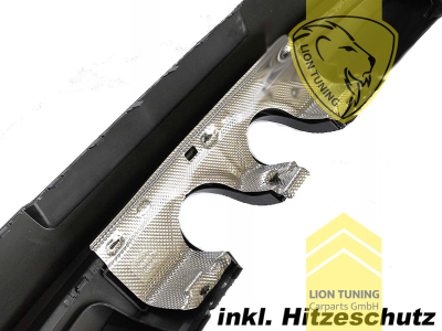 mittig in R32 Optik, PP Kunststoff, schwarz - lackierfähig, Eintragungsfrei / als Ersatzteil verwendbar, Eintragungsfrei / mit ABE