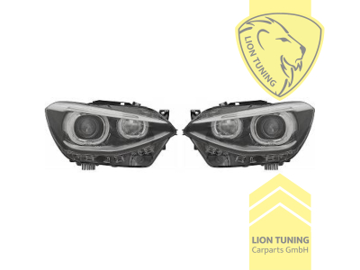 Halogen, schwarz, weiß LED, H7, Abblendlicht und Fernlicht in einer Linse H7, elektrisch verstellbar - Stellmotor integriert, Eintragungsfrei / mit E-Prüfzeichen