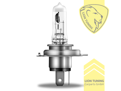 Halogen, 3500K, H4, 60W, Scheinwerfer, 12 V, Eintragungsfrei / mit R87 Zulassung als Tagfahrlicht